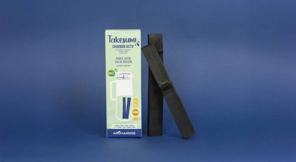 Takesumi,charbon actif,purificateur d'eau,charbon actif bio,Aromandise